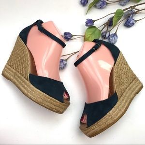 Anthropologie Giamo Espadrilles Peep Toe Wedge Platform Comfort Spring Summer